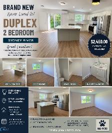 NOW AVAILABLE – Brand New 2-Bedroom Duplex in Sydney River!