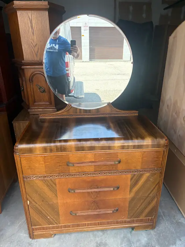 Free delivery antique Vintage 1930s Art Deco Waterfall Dresser