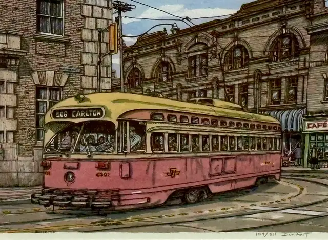 "506 Carlton" Toronto Transit Commission Framed Print (Dunant)