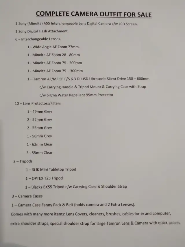 Complete Camera Package