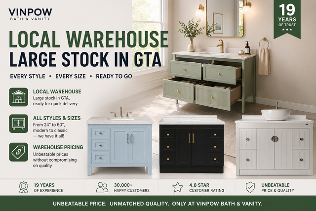 Bathroom Vanities in Mississauga | Solid Wood & MDF | In Stock