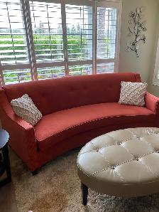 CURVED SOFA AND OTTOMAN WITH MATCHING CHAIR - Photo 3
