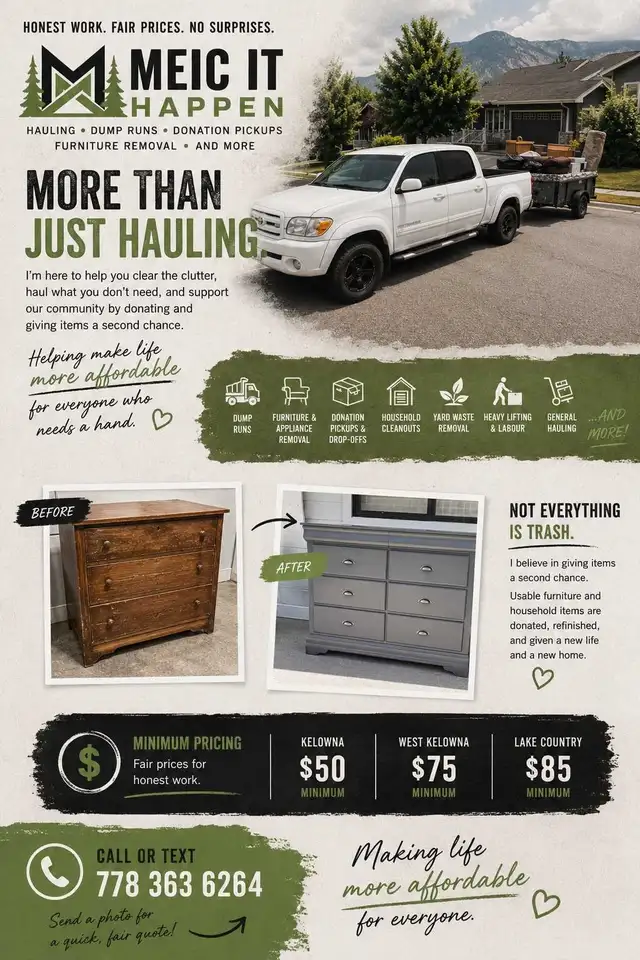 Affordable and fair dump runs!
