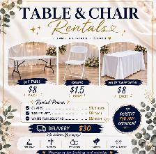 Table & Chair Rentals for Every Occasion!