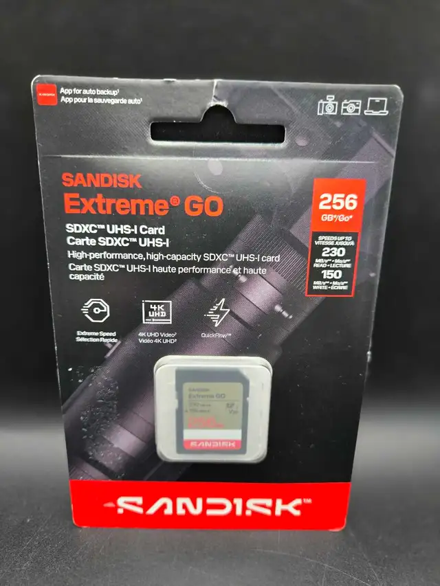 NEW SANDISK EXTREME GO 256GB SD