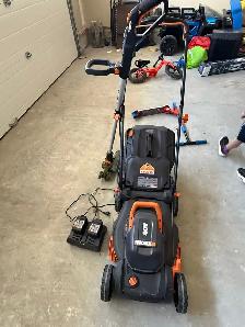 worx brand 14" mower trimmer set (OBO)