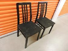2 Chaises noires Alhut Ikea