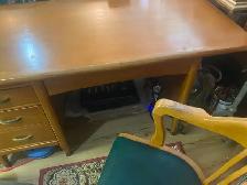 Quality wood desk old bell telephone equipment with chair - Photo 3