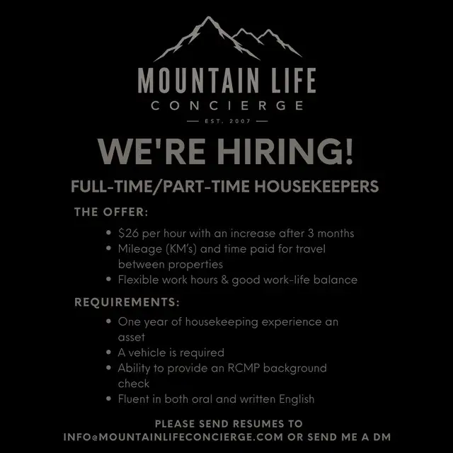 WE'RE HIRING | HOUSEKEEPERS - $26/HR