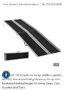 HOMCOM 10ft Wheelchair Ramp, 600lbs Capacity Non-Slip Aluminum F - Photo 2
