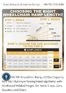 HOMCOM 10ft Wheelchair Ramp, 600lbs Capacity Non-Slip Aluminum F - Photo 6