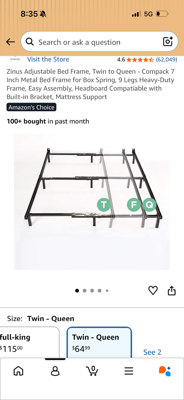 Twin to queen simple bed frame