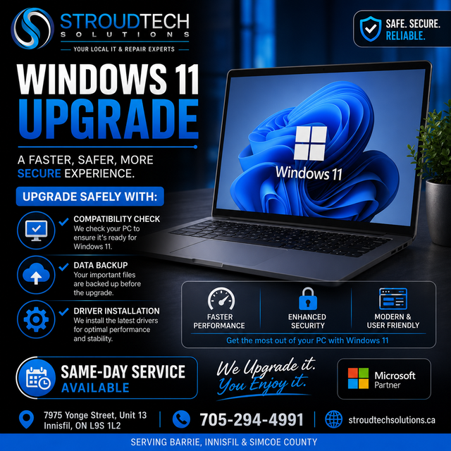 Windows 11 Upgrade Service – Barrie, Innisfil & Simcoe County