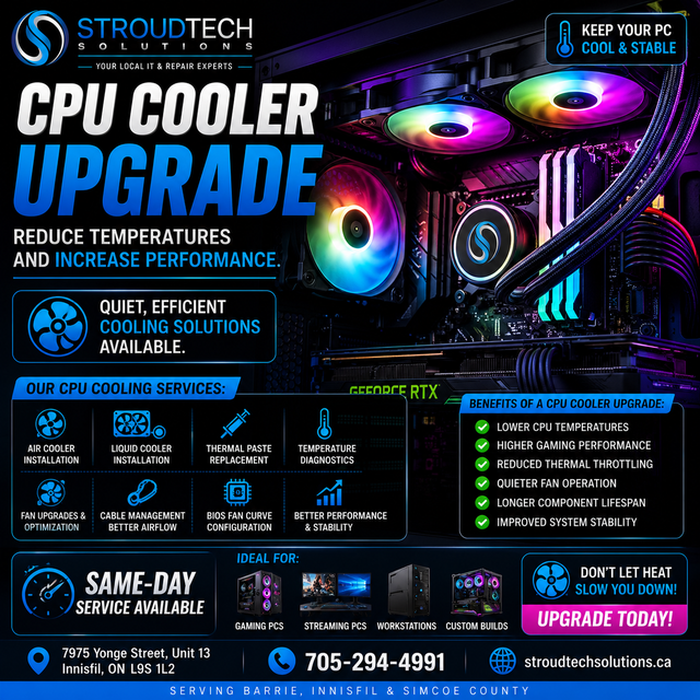 ❄️ CPU Cooler Upgrade in Barrie | Keep Your PC Cool & Running