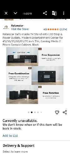 $780 OBO- Like New 65' 4K Smart TV    TV stand with Lights - Photo 8