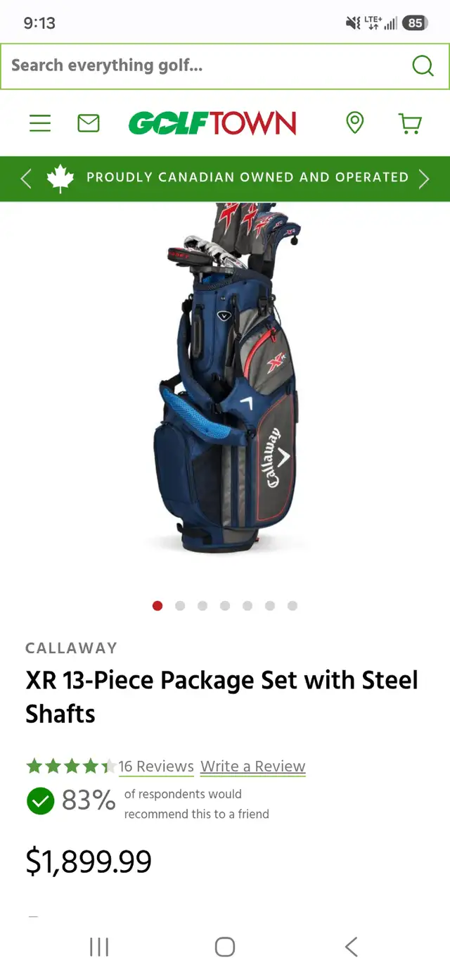 CALLAWAY XR 13 stiff steel shaft full set.