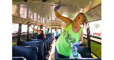 Cleaning buses