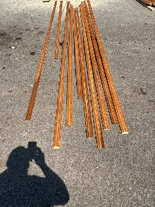 over 100 feet of 2 1/2 inch hard wood baseboard or casing