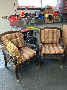 Solid Cast Aluminum Patio Chairs with Cushions