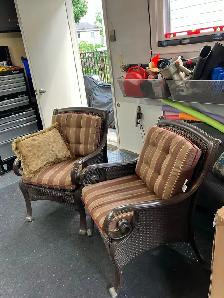 Solid Cast Aluminum Patio Chairs with Cushions - Photo 3