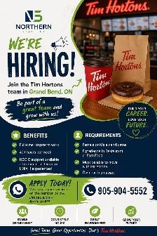 NOW HIRING- TIM HORTONS(CREW MEMBER)