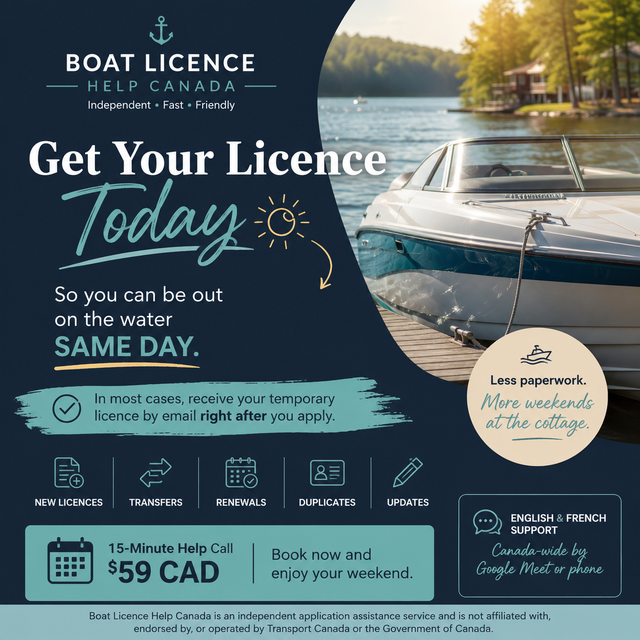 Pleasure Craft Licence Help — New, Transfer, Renewal & Updates