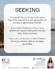 SEEKING HOME FOR SALE