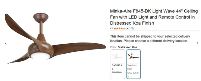 Minka-Aire 44' LED Ceiling Fan with Remote – Excellent Condition
