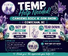 Temporary Event Staff – Cowichan Rock N' Gem Show