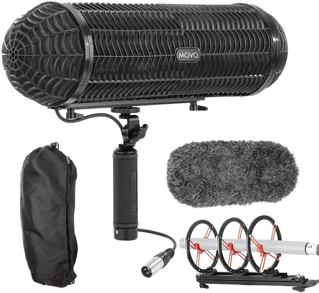 Movo BWS1000 Blimp Wind & Vibration Protection System for Shotgu