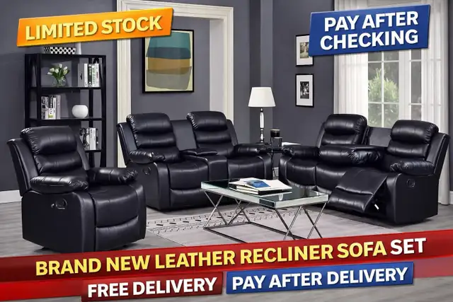 Brand New 3PC Recliner Sofa Set With Free Delivery
