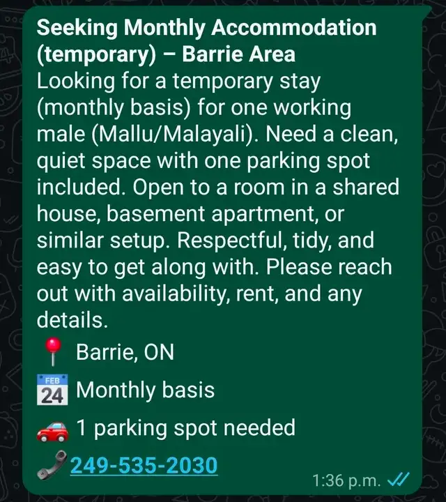 Seeking Monthly rental space