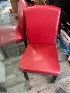 Modern Glass Dining Table Set with Marble Base & 6 Chairs - Photo 2