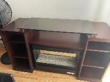 meuble télé avec feux foyer chauffe - Photo 2