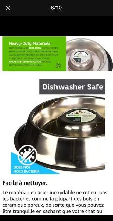 GAMELLE EN ACIER INOXYDABLE À ALIMENTATION OU EAU LENTE.$20. - Photo 8