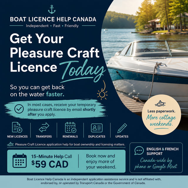 Bought a used boat? Licence transfer done in one 15-min call