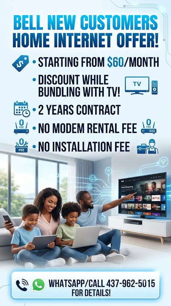 Bell New Customers Home Internet Offer