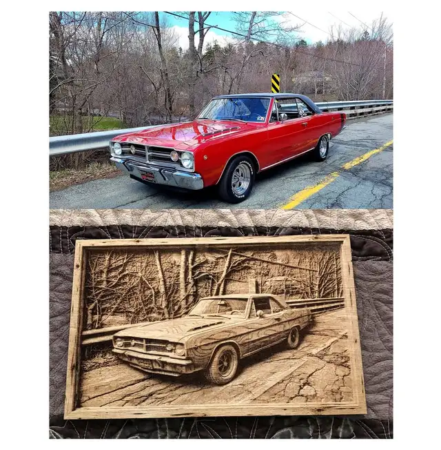 Wooden Car engravings made from your favorite pictures