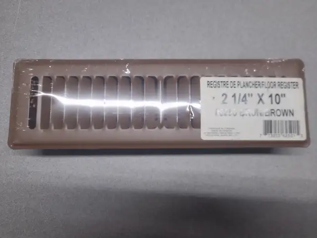 1 REGISTRE DE PLANCHER 2-1/4'' X 10'' BRUN NEUF NEW 6250