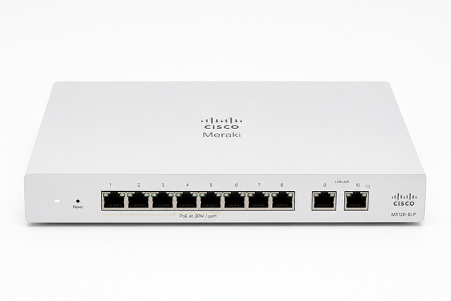 New Cisco Meraki MS120-8LP 8-Port Gigabit PoE  Cloud  Switch