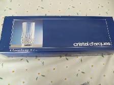 BNIB 6 Longchamp cristal d' arques 28cl glasses