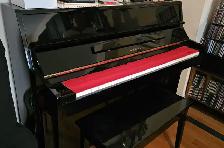 Kawai Upright piano, like new, black lacquer coated & stool