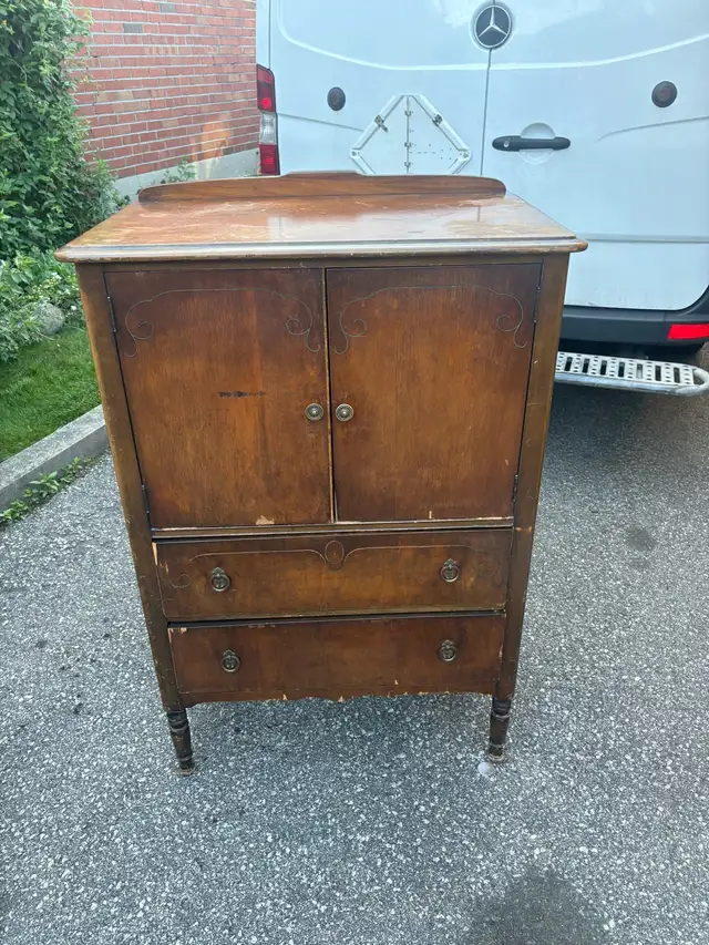 Free delivery used antique Vintage Wooden Cabinet with Drawers