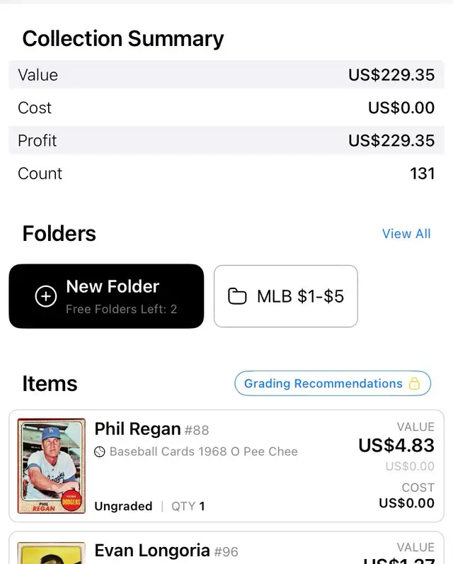 MLB Baseball $1-$5 cards great deal