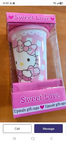 Brand New Hello Kitty Glass cup with a lid - Photo 2