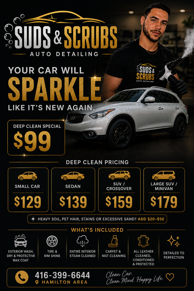 SUDS&SCRUBS AUTO DETAILING - MOBILE, AFFORDABLE, THOROUGH!