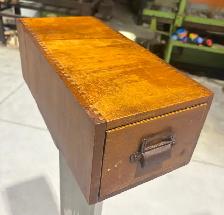 Antique Oak Library Card Catalog Drawer (c. 20th Century)