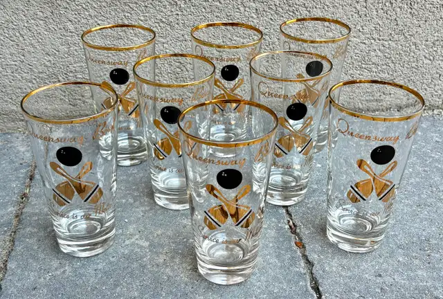 Vintage MCM Highball "Queensway Bowl" Glasses (MINT / Set of 8)
