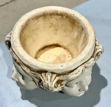 Heavy Ceramic Planter w Art Nouveau-Style Cherub Faces - Photo 3