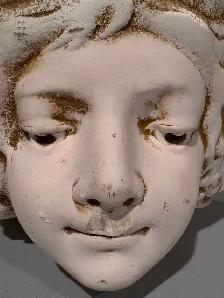 Heavy Ceramic Planter w Art Nouveau-Style Cherub Faces - Photo 4